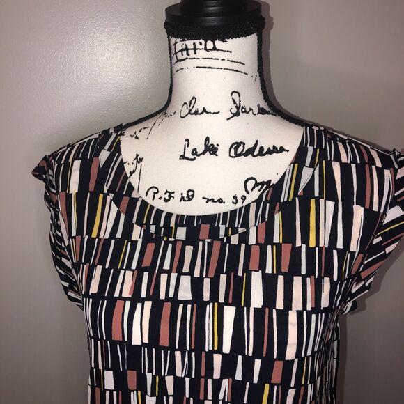 ANN TAYLOR FACTORY‎ Blouse - S - Scoop Neck, Turn-Back Arm Opening, Curved - Picture 5 of 11
